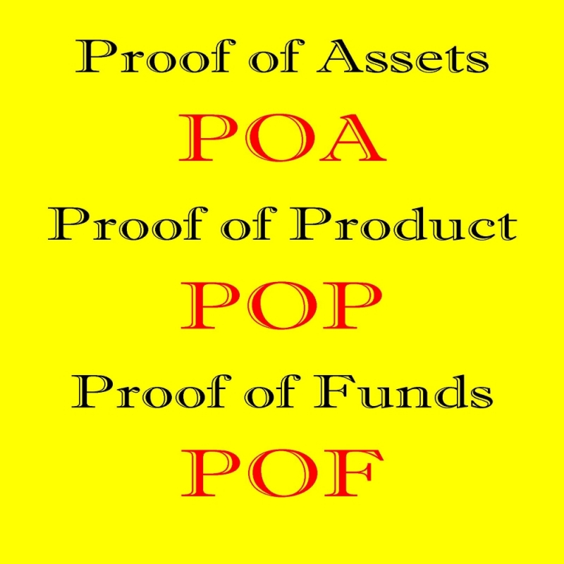 Подтверждение POF, POA, POP Международные банки Финансовые институты
